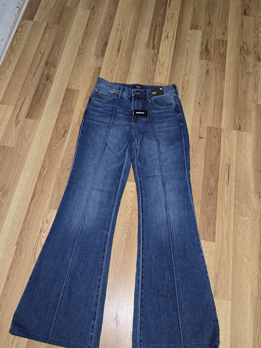 Express High-Rise Wide-Leg Jeans - Indigo Blue